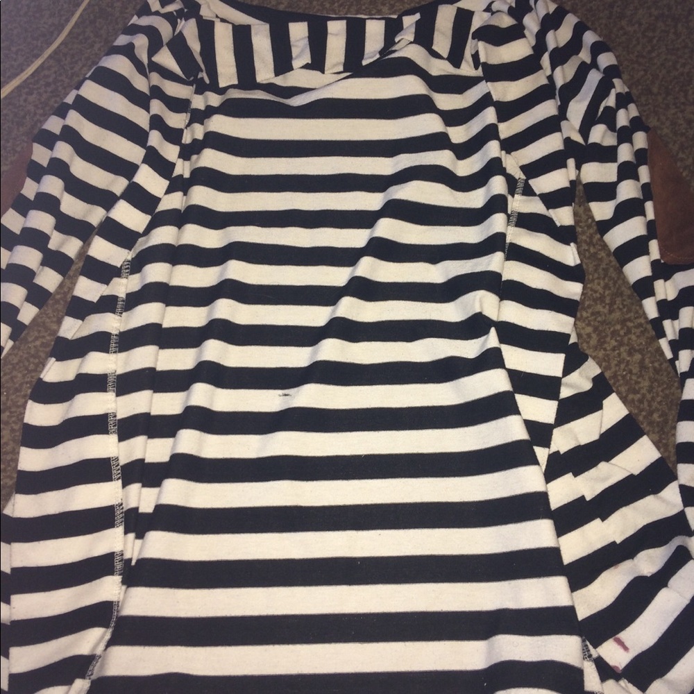 a black and white striped cardigan